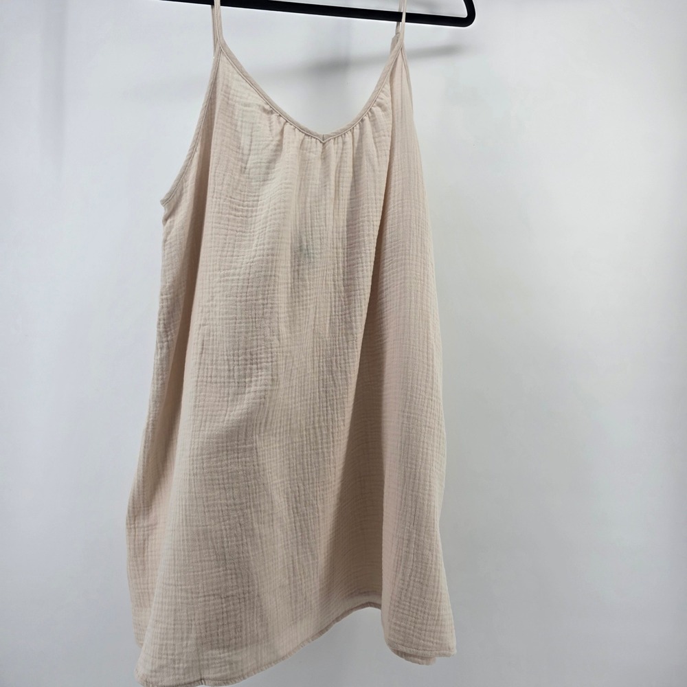 Shade & Shore Womens XL Off White Cotton Gauze Swim Cover Up Dress NWT